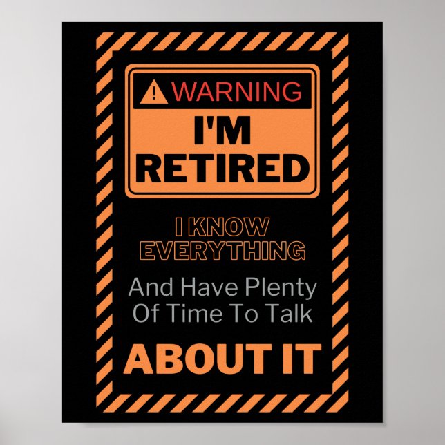 Funny Retirement Zitat Warnung Ich bin Rent-Retire Poster (Vorne)