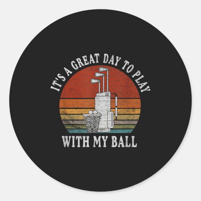 Funny Retre Golf Tee For Men Golf,funny Srt Father Runder Aufkleber (Vorderseite)