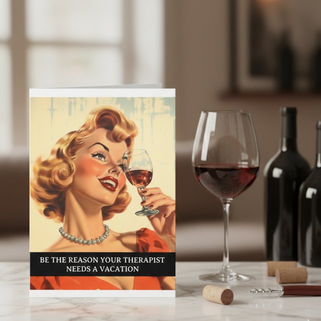 Funny Retro 50er Sprichwort Therapeut Karte (Von Creator hochgeladen)