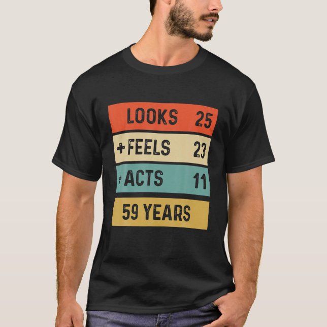 Funny Retro 59Th Birthday 59 Years Old Born In 196 T-Shirt (Vorderseite)