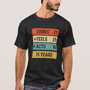 Funny Retro 76. Geburtstag 76 Jahre alt Geboren 19 T-Shirt