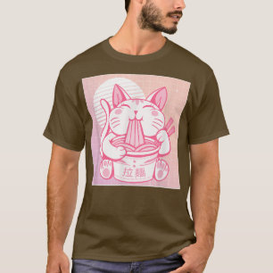 Funny Retro 90s Asian Kawaii Ramen Cat Kitty Nood T-Shirt