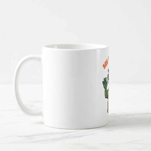 Funny Retro Alligator See Ya Later Coffee Mug Kaffeetasse (Links)