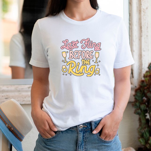 Funny Retro Bachelorette Letzter Flug T - Shirt (Von Creator hochgeladen)