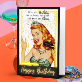 Funny Retro Birthday Card Best Friend-Sassy-Choice Karte