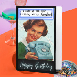 Funny Retro Birthday Card Best Friend-Sassy-Facebo Karte