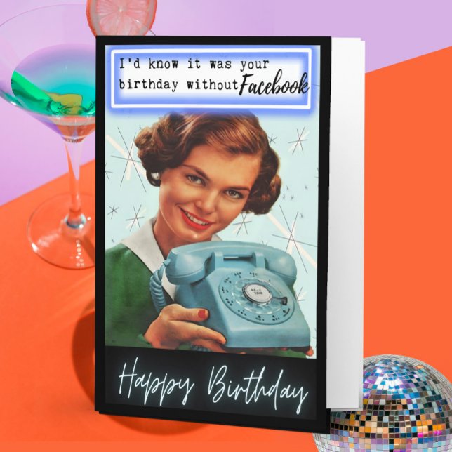 Funny Retro Birthday Card Best Friend-Sassy-Facebo Karte (Von Creator hochgeladen)