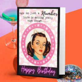 Funny Retro Birthday Card Best Friend-Sassy-Number Karte