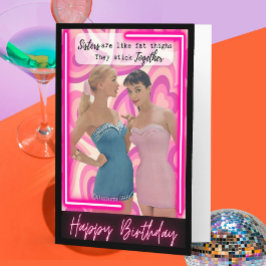 Funny Retro Birthday Card Best Friend-Sassy-Sister Karte