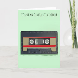 Funny retro birthday card cassette tape dankeskarte
