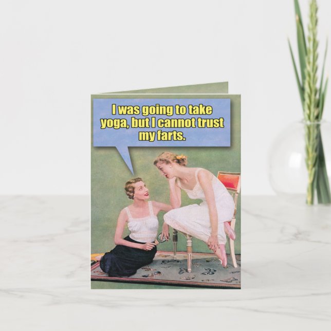 Funny Retro Birthday Card - Vertraut meinen Furzen Karte (Vorderseite)