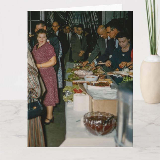 FUNNY RETRO BIRTHDAY POTLUCK SUPPER CARD DANKESKARTE (Vorderseite)