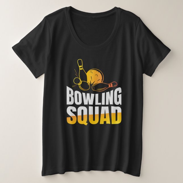 Funny Retro Bowling Squad Team Women's Große Größe T-Shirt (Design vorne)