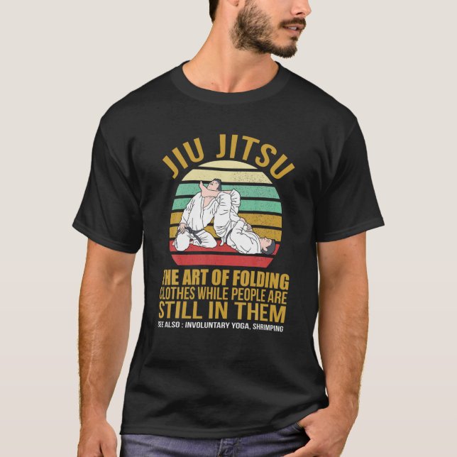 Funny Retro Brasilianischer Jiu-Jitsu MIXED MARTIA T-Shirt (Vorderseite)