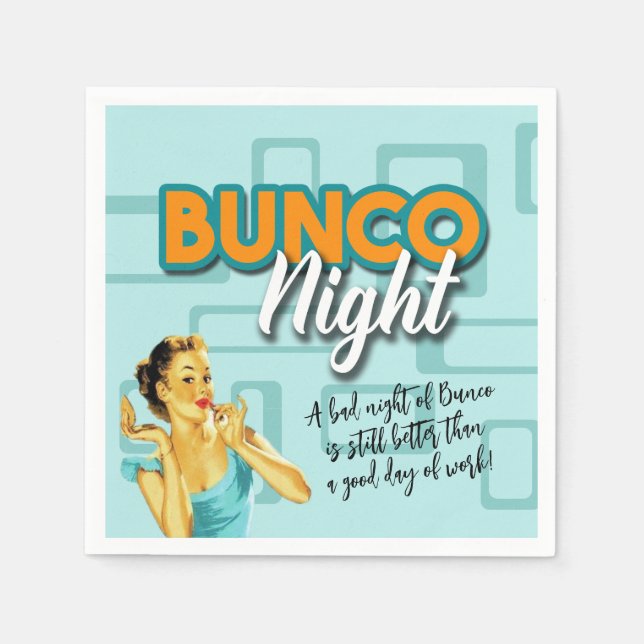 Funny Retro Bunco Night Serviette (Vorderseite)