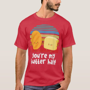 Funny Retro Butter Bartfrühstück Vintag Mittag F T-Shirt
