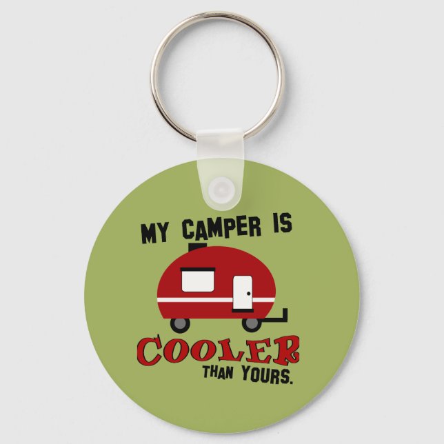 Funny Retro Camper Schlüsselanhänger (Vorderseite)