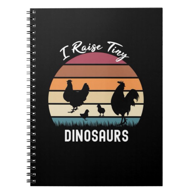 Funny Retro Chicken Gifts I Raise Tiny Dinosaurs Notizblock (Vorderseite)