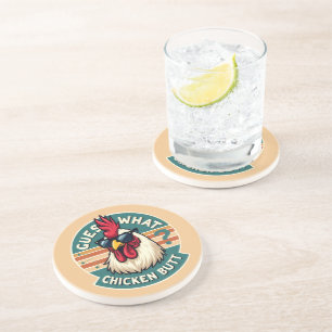 Funny Retro Chicken Hintern Jodesign Getränkeuntersetzer