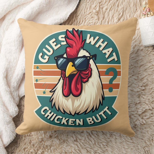 Funny Retro Chicken Hintern Jodesign Kissen (Decke)