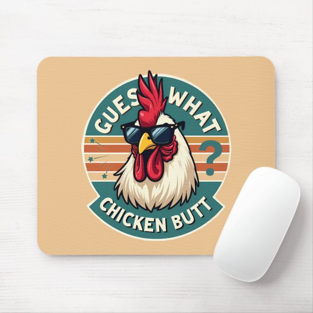 Funny Retro Chicken Hintern Jodesign Mousepad (Mit Mouse)