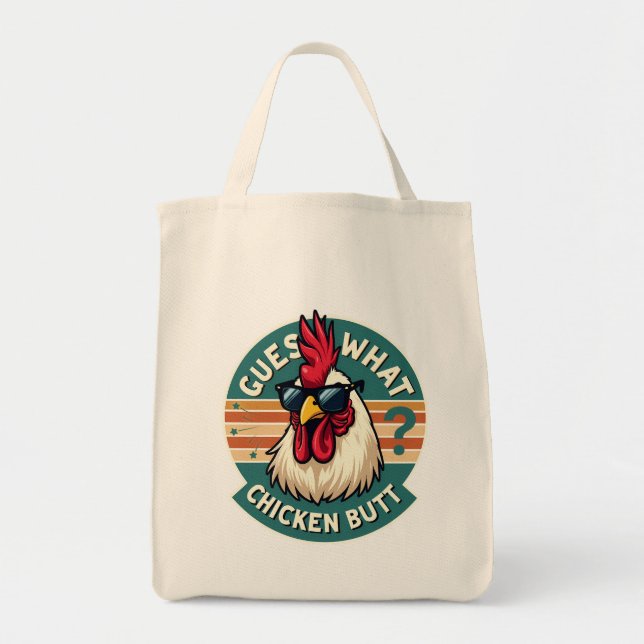Funny Retro Chicken Hintern Jodesign Tragetasche (Vorne)