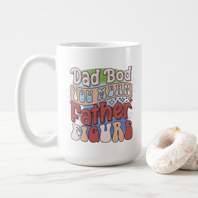 Funny retro Dad bod word art  Kaffeetasse (Mit Donut)