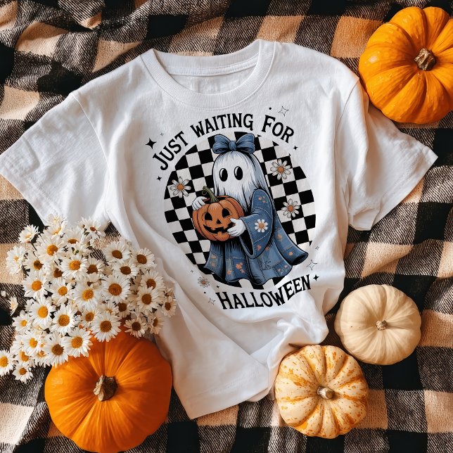Funny Retro Denim Coquette Halloween Ghost T-Shirt (Funny Retro Denim Coquette Halloween Ghost T-Shirt)