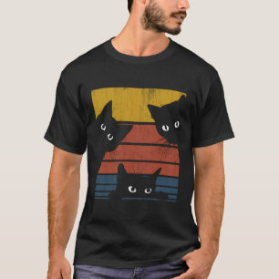 Funny Retro Desi Drei Katzen Vintag Schwarze Tiere T-Shirt