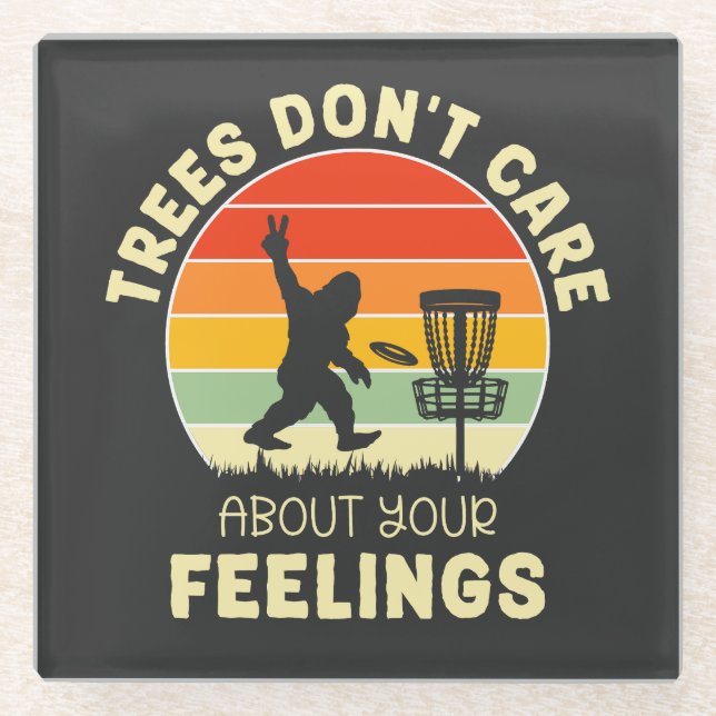 Funny Retro Disk Golf Design | Frisbee Lovers Glasuntersetzer (Vorderseite)