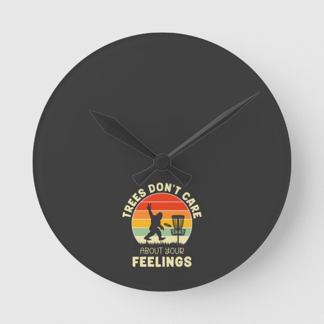 Funny Retro Disk Golf Design | Frisbee Lovers Runde Wanduhr (Vorderseite)