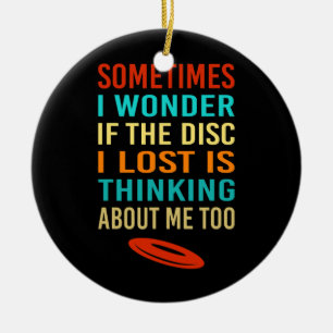 Funny Retro Disk Golf Lost Disc Frisbee Keramik Ornament