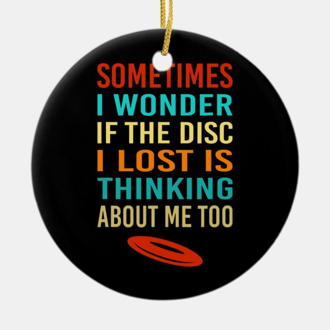 Funny Retro Disk Golf Lost Disc Frisbee Keramik Ornament (Vorne)