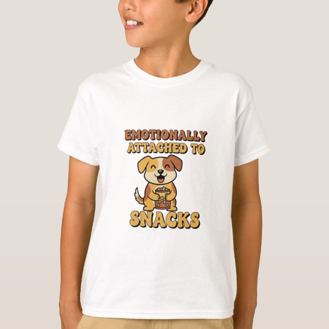 Funny Retro Dog Snack Kids T-Shirt (Vorderseite)
