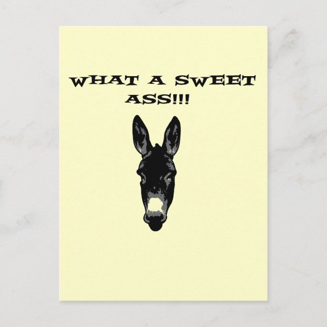 Funny Retro Donkey SweetAss Postkarte (Vorderseite)