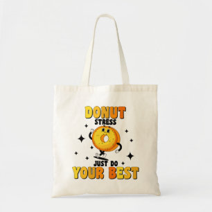 Funny Retro Donut motivierend Zitat Tragetasche