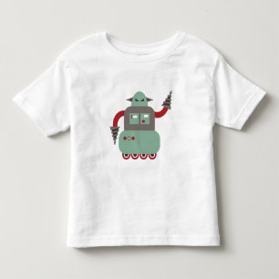 Funny Retro Driller Robot Kleinkind T-shirt