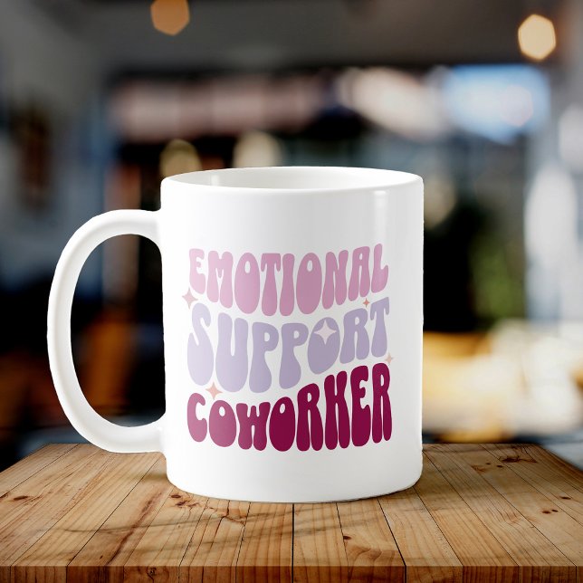 Funny Retro Emotional Support Coworker Office Kaffeetasse (Von Creator hochgeladen)