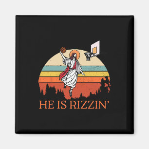 Funny Retro Er ist Rizzin Christlich Ostern spiele Magnet