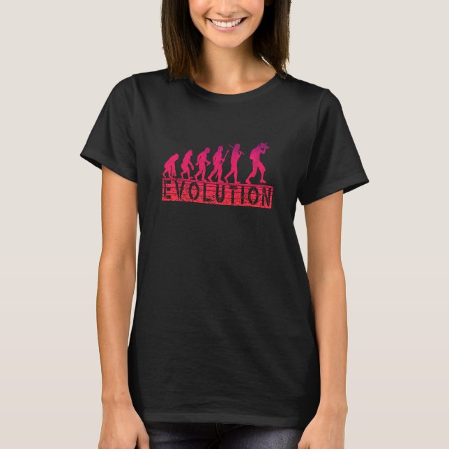Funny Retro Evolution Fotograf Kamera Fotograf T-Shirt (Vorderseite)