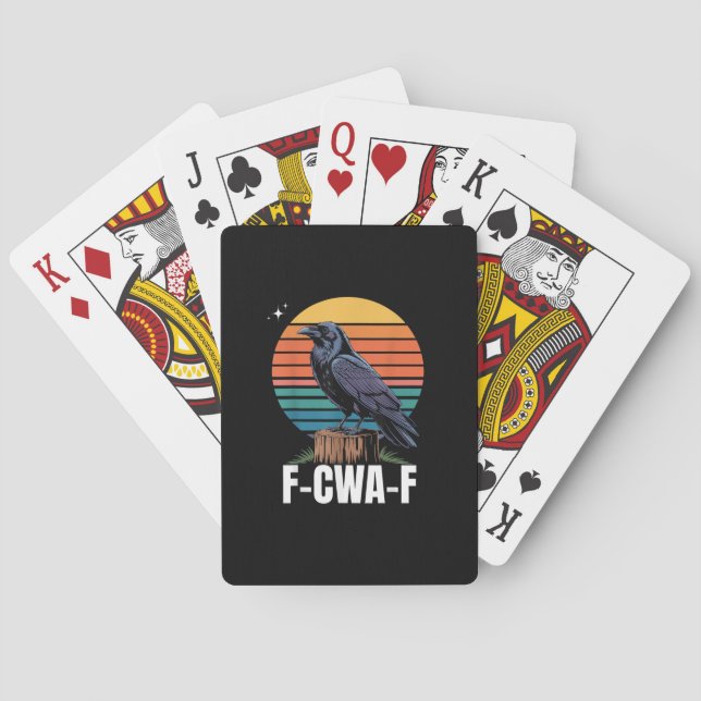Funny Retro F-Caw-F Bird Crow Crow Bird  Spielkarten (Rückseite)