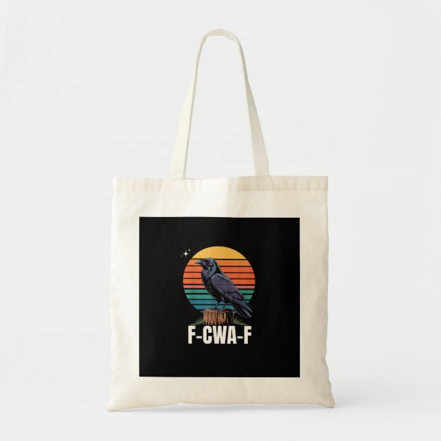 Funny Retro F-Caw-F Bird Crow Crow Bird  Tragetasche (Vorne)