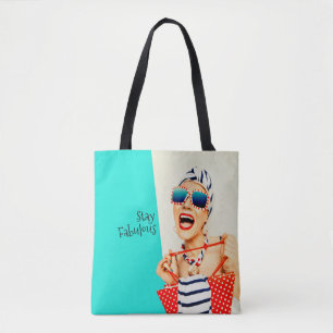 Funny Retro Fabulous Beach Lady in Sonnenbrille
