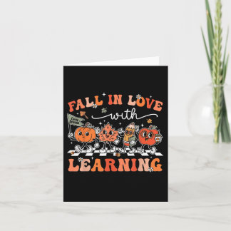 Funny Retro Fall in Liebe mit Learning Pumpkin Tee Karte
