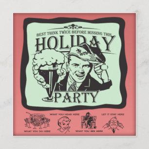 Funny Retro Feier Urlaub Party! Einladung