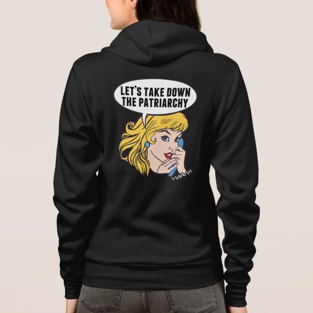 Funny Retro Feminist Pop Art Anti Patriarchat Hoodie (Rückseite)