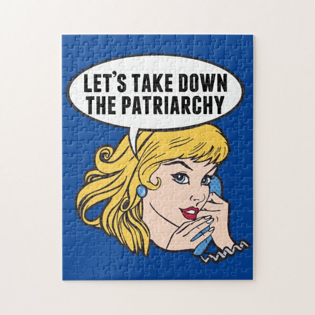 Funny Retro Feminist Pop Art Anti Patriarchat Puzzle (Vertikal)