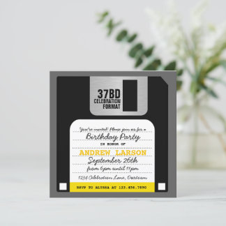 Funny Retro Floppy Disk Party Einladung