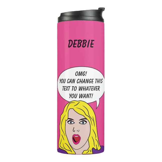 FUNNY RETRO FRAMAN Custom Text & Name Tumbler Thermosbecher (Nach links gedreht)