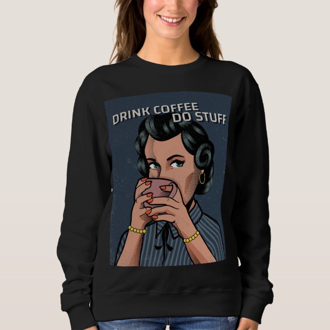 FUNNY RETRO FRAMAN HOUSEWIFE COFFEE T - SHIRT (Vorderseite)